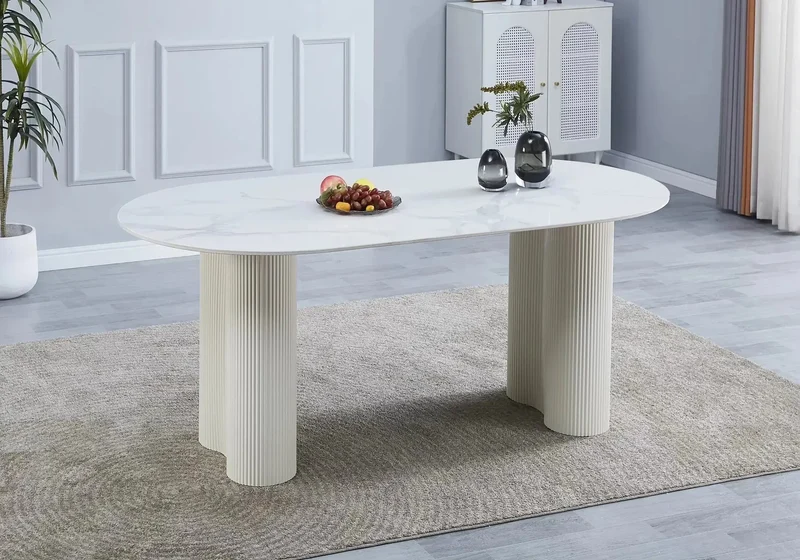 Table à manger céramique marbre gris - Baya