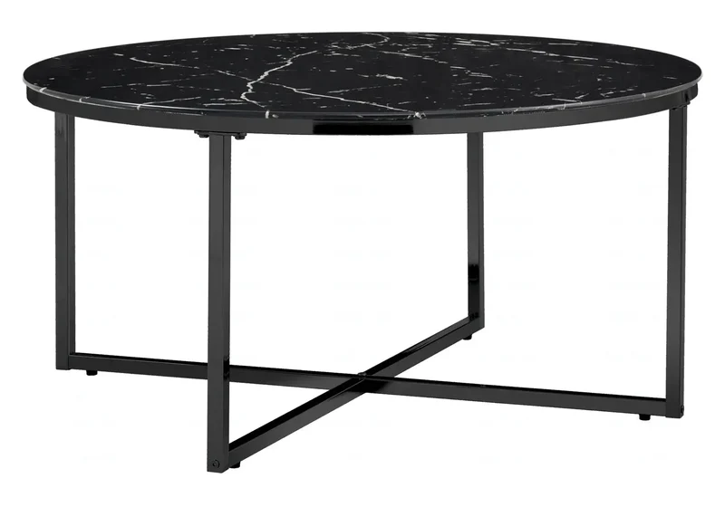 Table basse ronde noire marbre blanc - Gala
