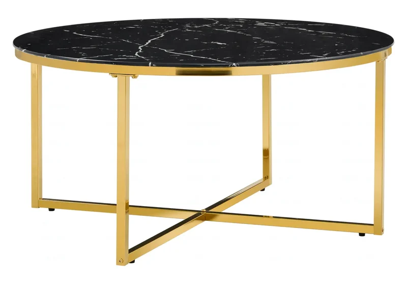 Table basse ronde dorée miroir - Gala