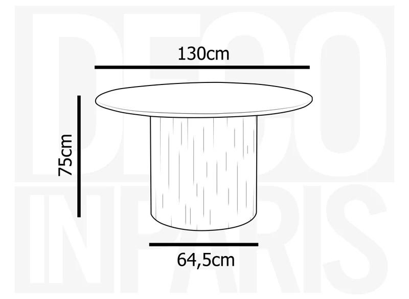 Table à manger ronde en marbre composite beige 4 personnes 130cm DHARA