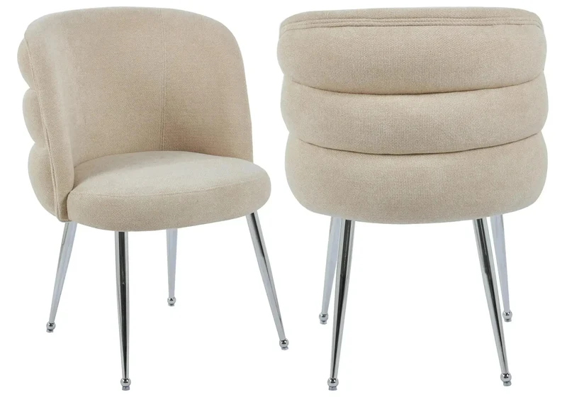 Fauteuils de table en tissu effet lin moka - Liza x2