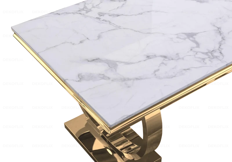Table basse marbre blanc doré - Bobo