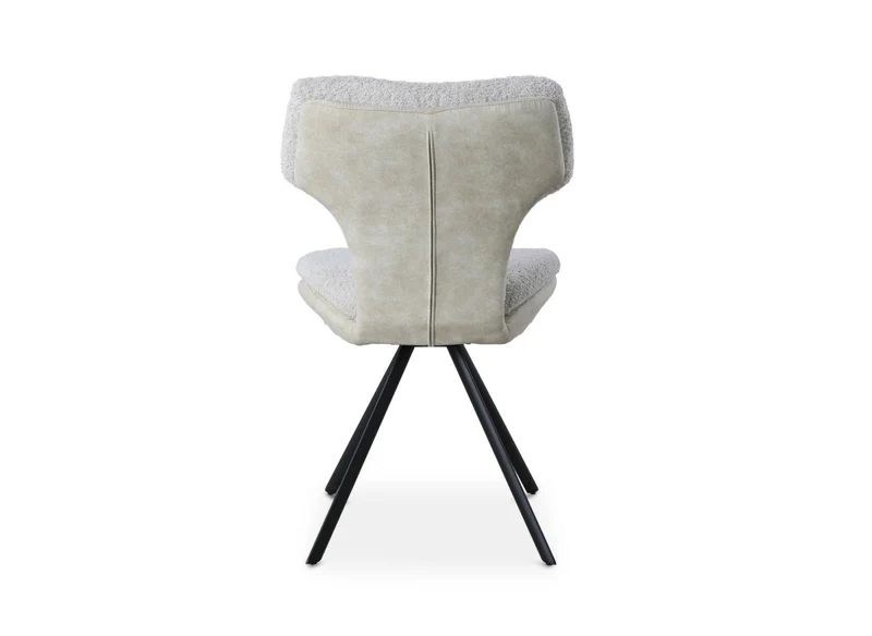 Lot de 2 chaises design en tissu bouclette beige MILIA