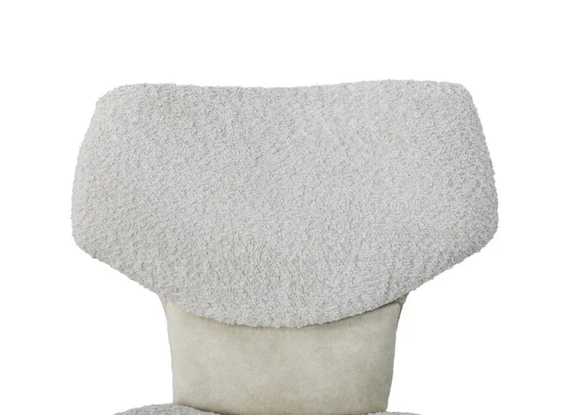 Lot de 2 chaises design en tissu bouclette beige MILIA