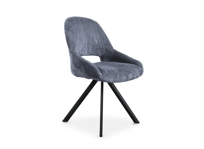 Lot de 2 chaises design en velours côtelé gris SYRA