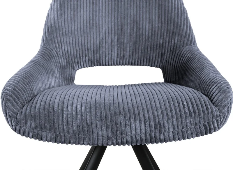 Lot de 2 chaises design en velours côtelé gris SYRA