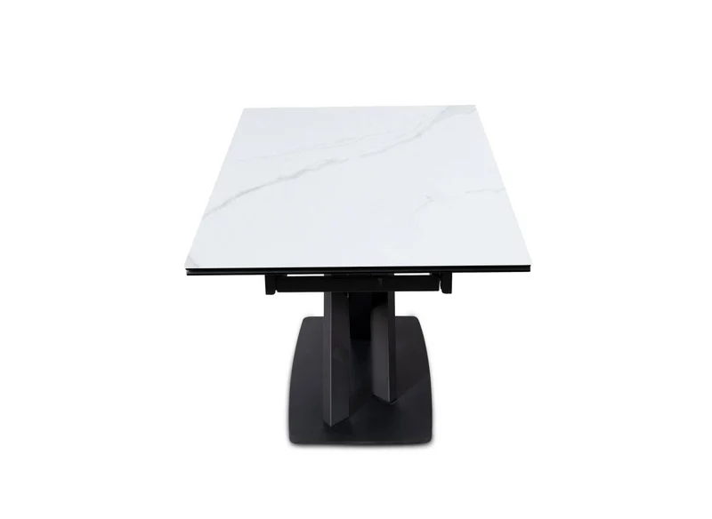 Table à manger extensible en céramique blanche 10 personnes 160-240 cm ELEGANCE
