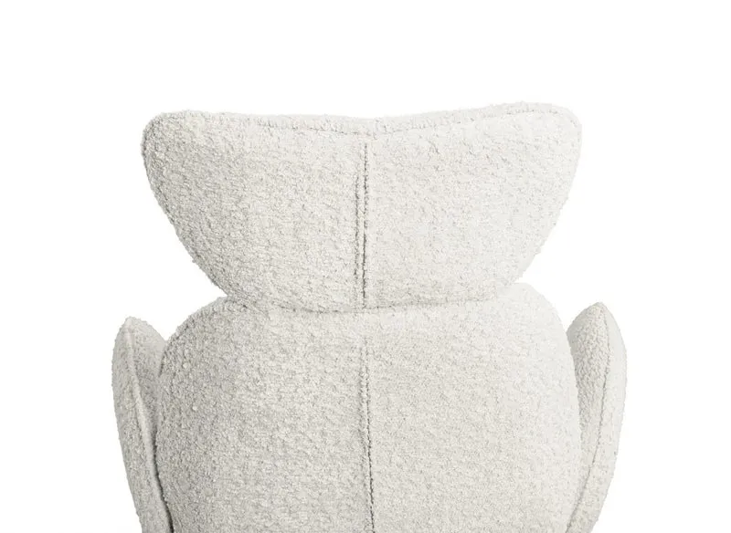 Lot de 2 chaises pivotantes avec accoudoirs en tissu effet peau de mouton beige MAGY