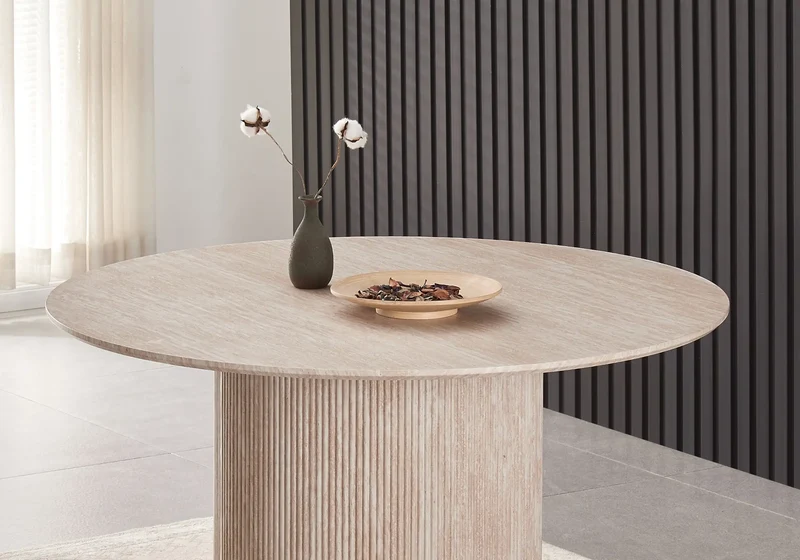 Table à manger ronde beige - Piato