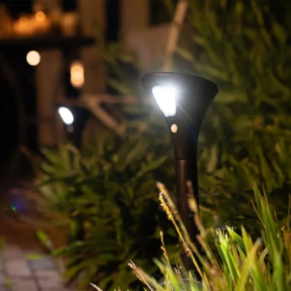Lot de 2 lampes solaires Spike - Éclairage d'allée de jardin