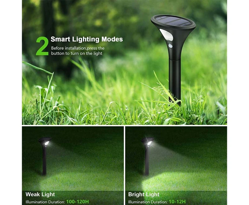 Lot de 2 lampes solaires Spike - Éclairage d'allée de jardin