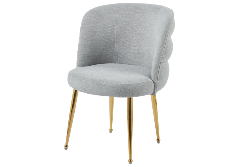 Fauteuils de table en tissu effet lin gris - Liza x2