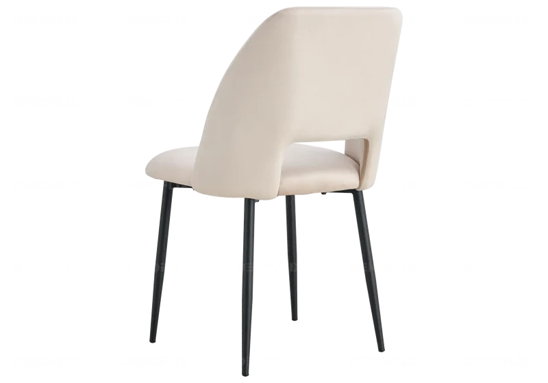 Table ronde et chaises noires beiges - Joy