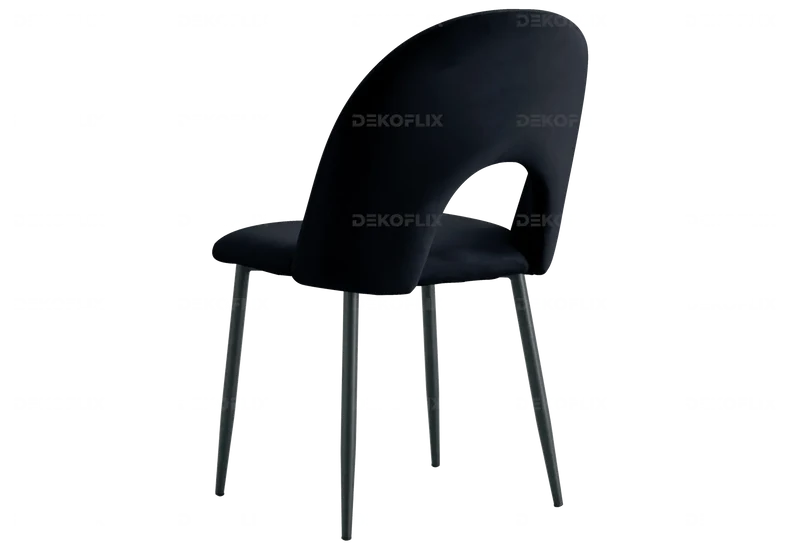 Table marbre noir et chaises noires - Clara