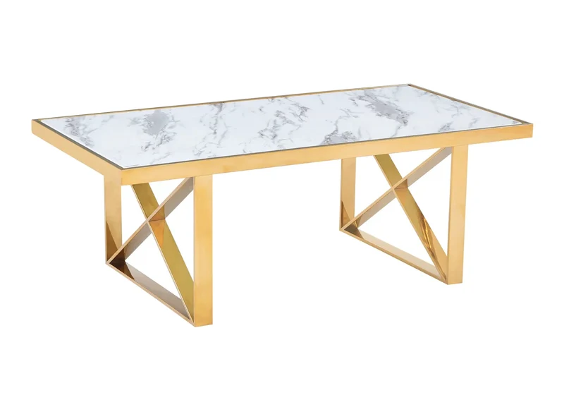 Ensemble table et chaises dorées velours taupe - Clara