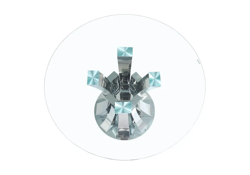 Ensemble table chaise chrome transparent - Sidy