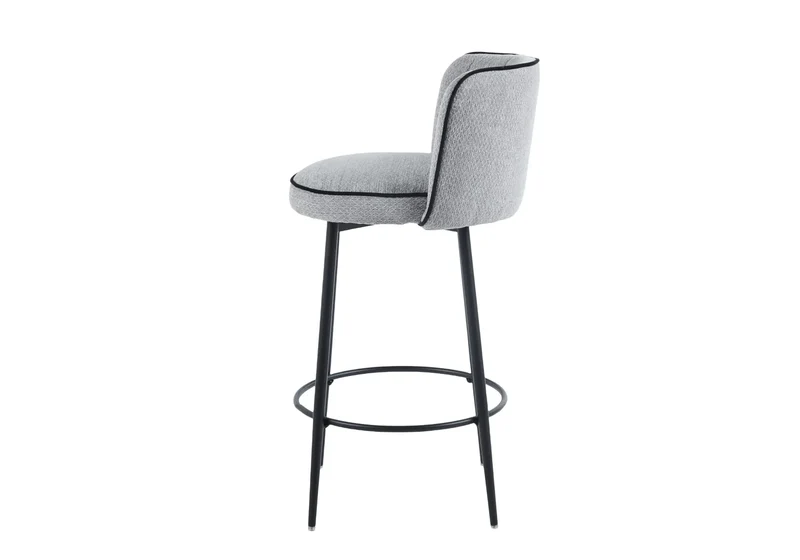 Chaises hautes de bar tissu gris - Mody x2