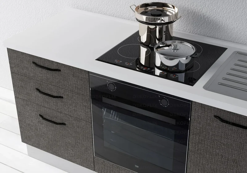 Cuisine Avec Électroménager Titane Chêne STAR 210