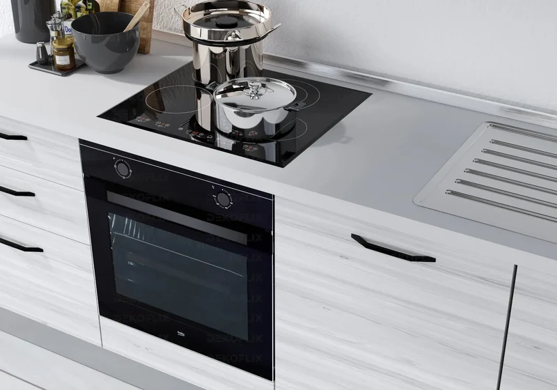 Cuisine Équipée Chêne Gris STAR 240 - Électroménager Inclus