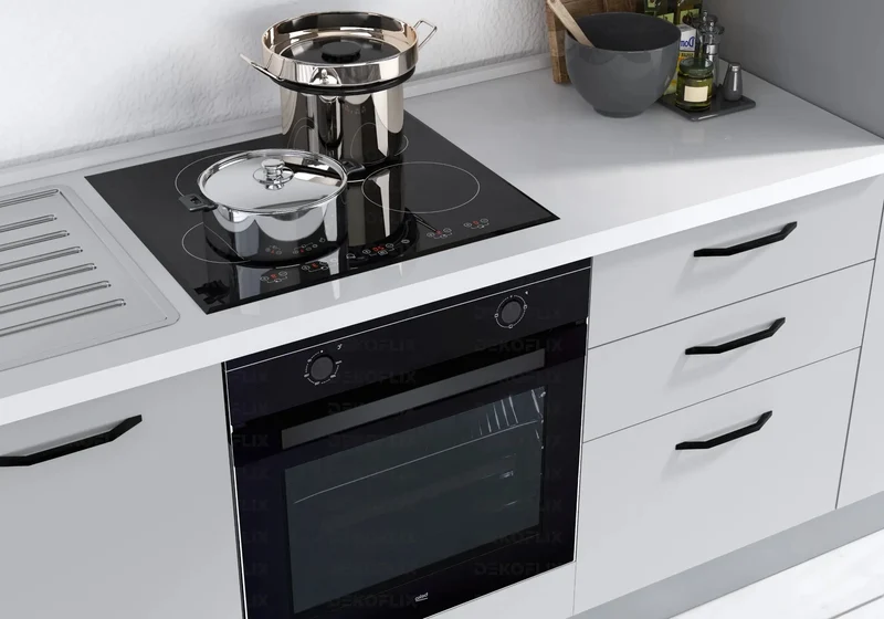 Cuisine Aménagée Gris Chêne STAR 270 - Électroménager Inclus