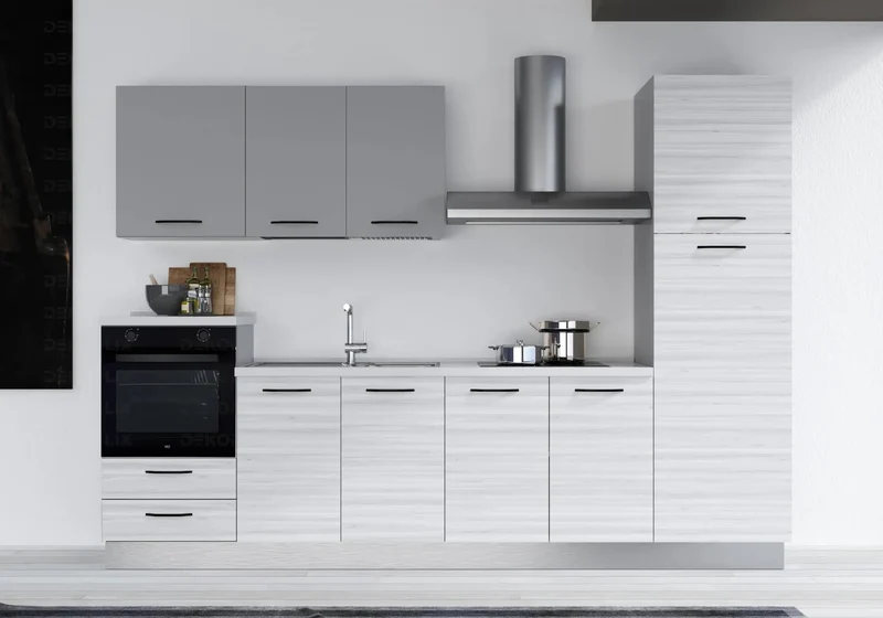 Cuisine Chêne Gris STAR 300 - Électroménager Inclus