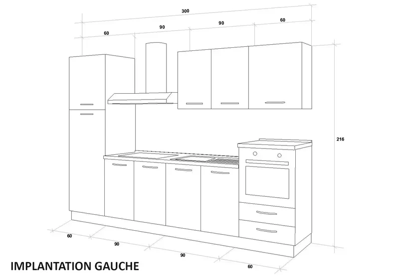 Cuisine Titane Chêne STAR 300 - Électroménager Inclus