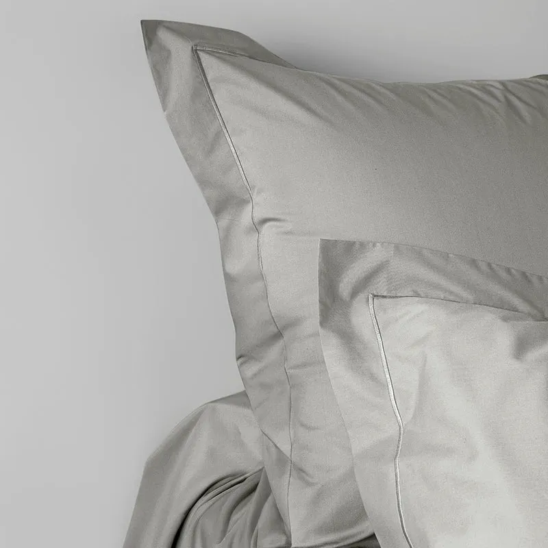 Taie d'oreiller Percale 65 x 65 cm Pur Coton Peigné Longues Fibres 80 Fils/cm² Perle