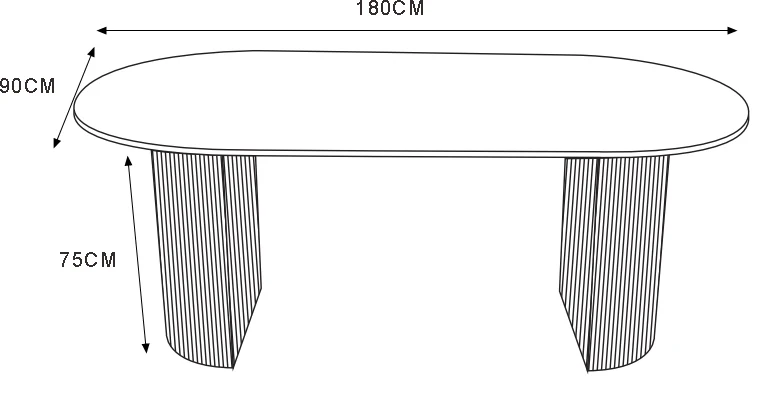 Table à manger ANNA pieds noyer, plateau céramique brillant effet travertin