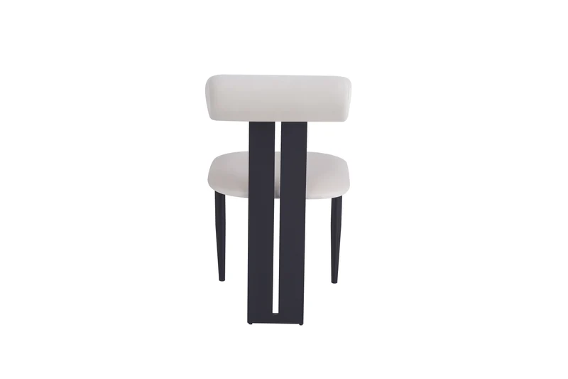 CHAISE TIFFANY PIED NOIR VELOURS BEIGE