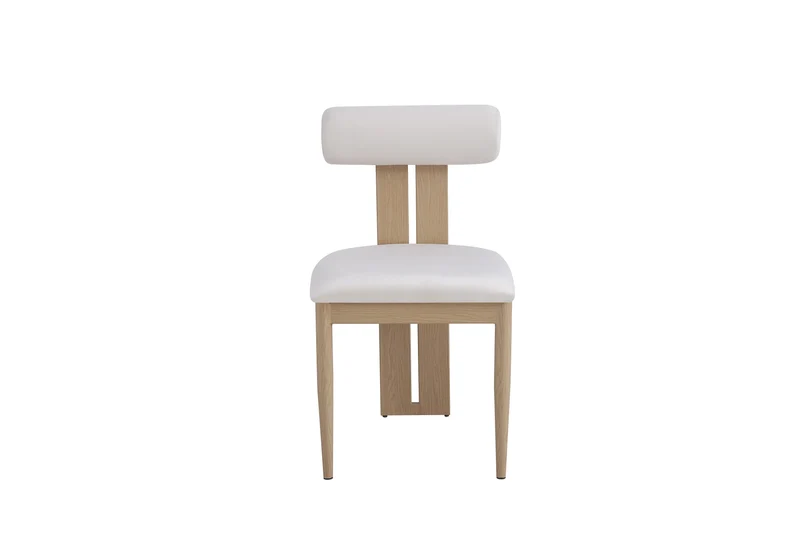 CHAISE TIFFANY PIED EFFET BOIS VELOURS BEIGE