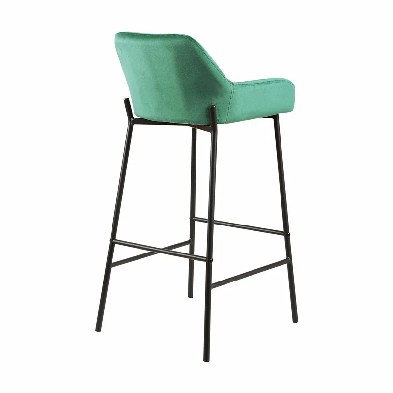 Tabouret de bar en Velours antitache Hauteur assise 75cm - KATEL