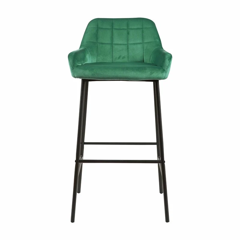 Tabouret de bar en Velours antitache Hauteur assise 75cm - KATEL