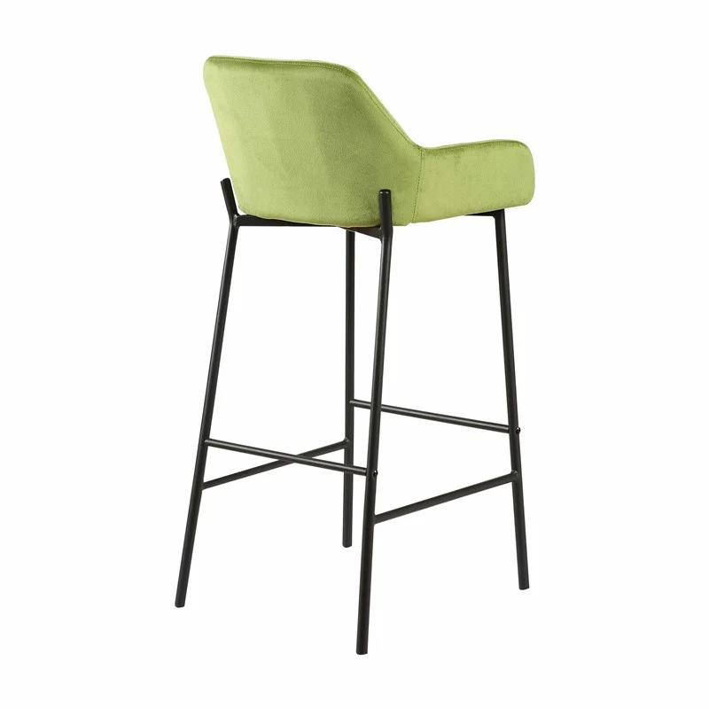Tabouret de bar en Velours antitache Hauteur assise 75cm - KATEL