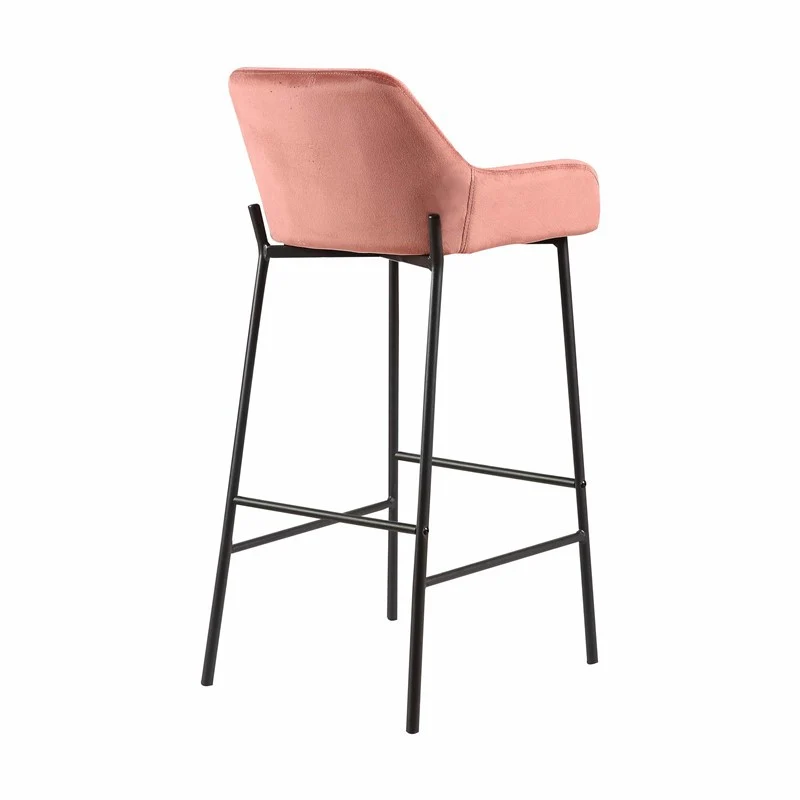 Tabouret de bar en Velours antitache Hauteur assise 75cm - KATEL