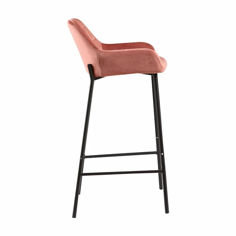 Tabouret de bar en Velours antitache Hauteur assise 75cm - KATEL
