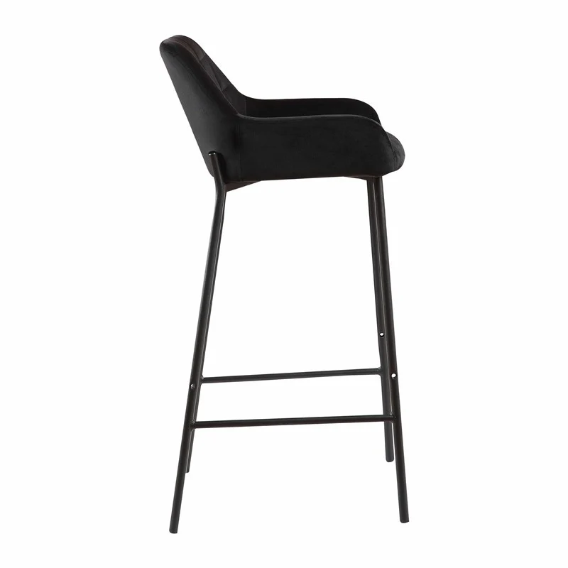 Tabouret de bar en Velours antitache Hauteur assise 75cm - KATEL