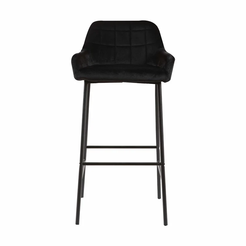 Tabouret de bar en Velours antitache Hauteur assise 75cm - KATEL