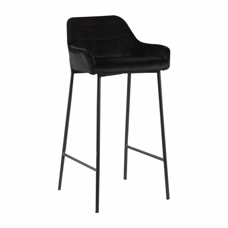 Tabouret de bar en Velours antitache Hauteur assise 75cm - KATEL