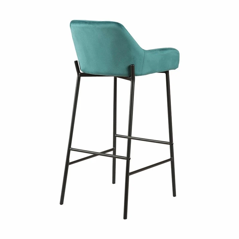 Tabouret de bar en Velours antitache Hauteur assise 75cm - KATEL