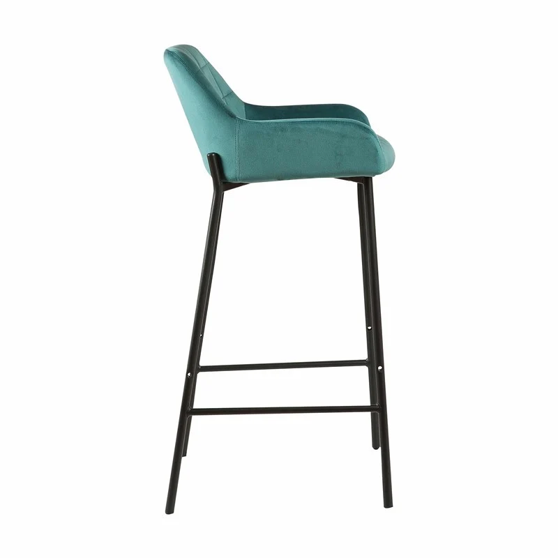 Tabouret de bar en Velours antitache Hauteur assise 75cm - KATEL