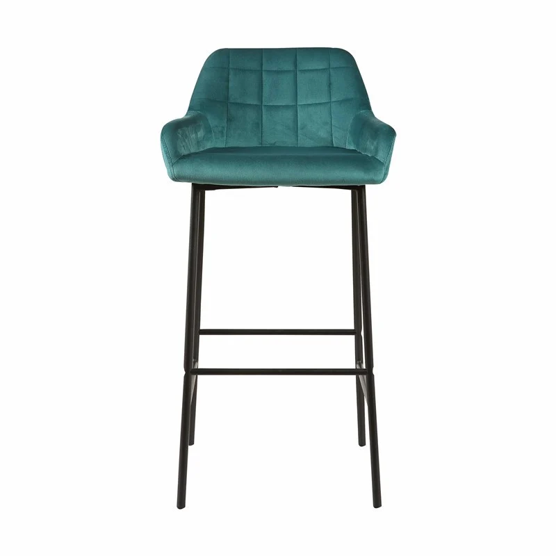 Tabouret de bar en Velours antitache Hauteur assise 75cm - KATEL