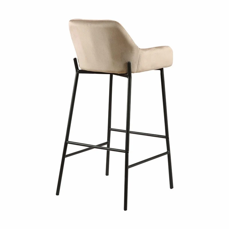Tabouret de bar en Velours antitache Hauteur assise 75cm - KATEL