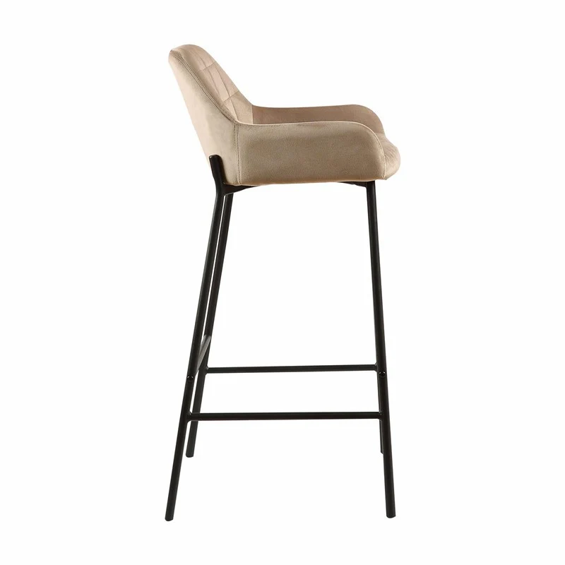 Tabouret de bar en Velours antitache Hauteur assise 75cm - KATEL
