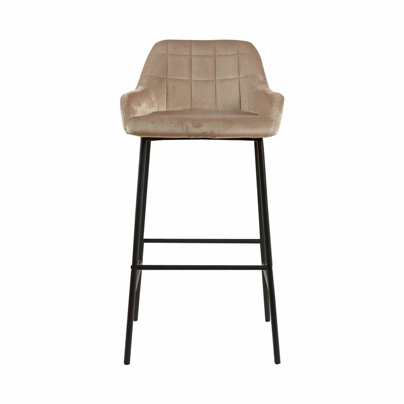 Tabouret de bar en Velours antitache Hauteur assise 75cm - KATEL