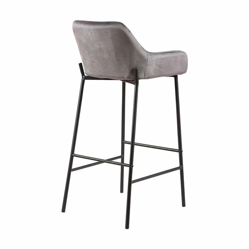 Tabouret de bar en Velours antitache Hauteur assise 75cm - KATEL
