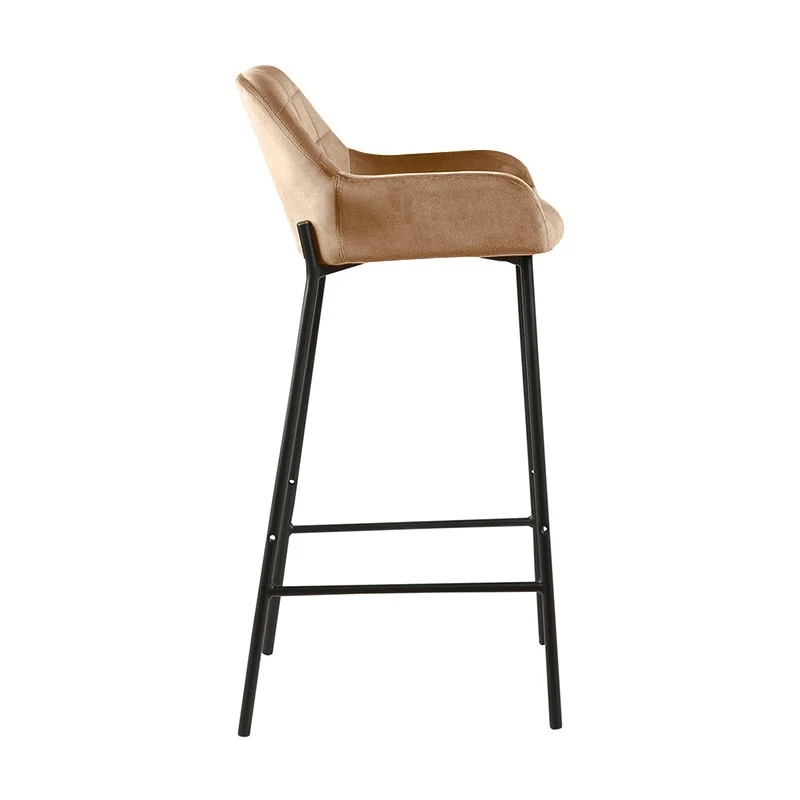 Tabouret de bar en Velours antitache Hauteur assise 75cm - KATEL