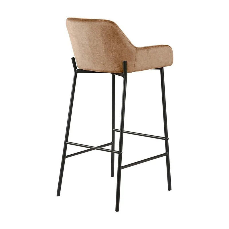 Tabouret de bar en Velours antitache Hauteur assise 75cm - KATEL
