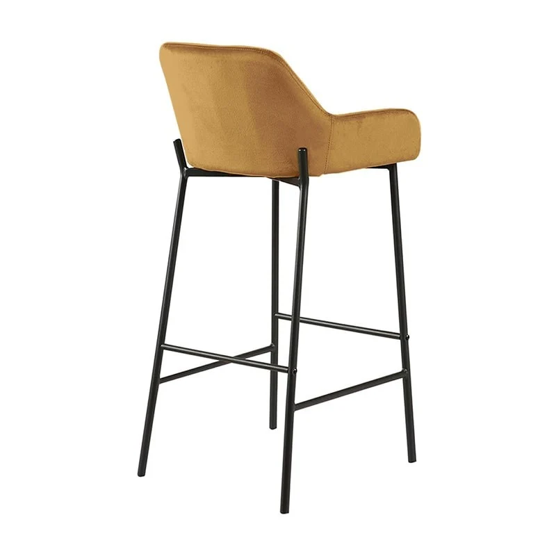 Tabouret de bar en Velours antitache Hauteur assise 75cm - KATEL