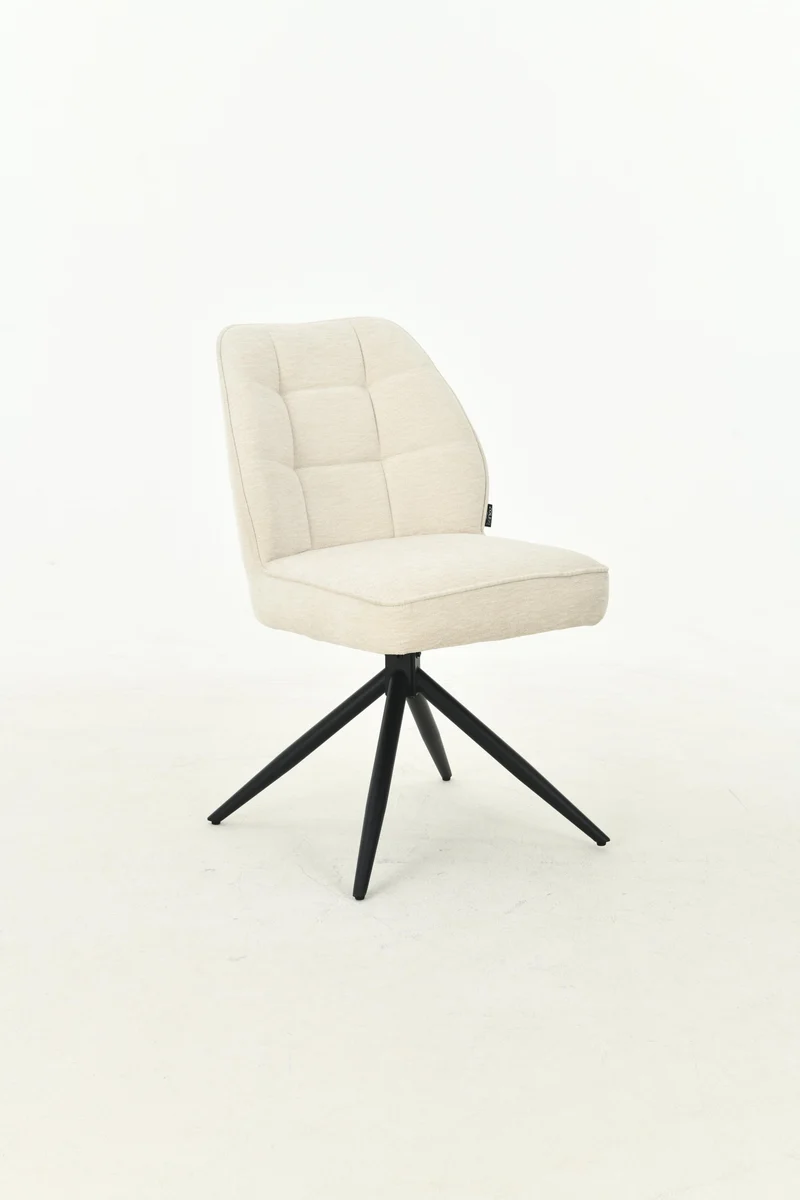 Chaise pivotante en tissu anti tâche Emilia , 48x63xH84CM pieds métalique