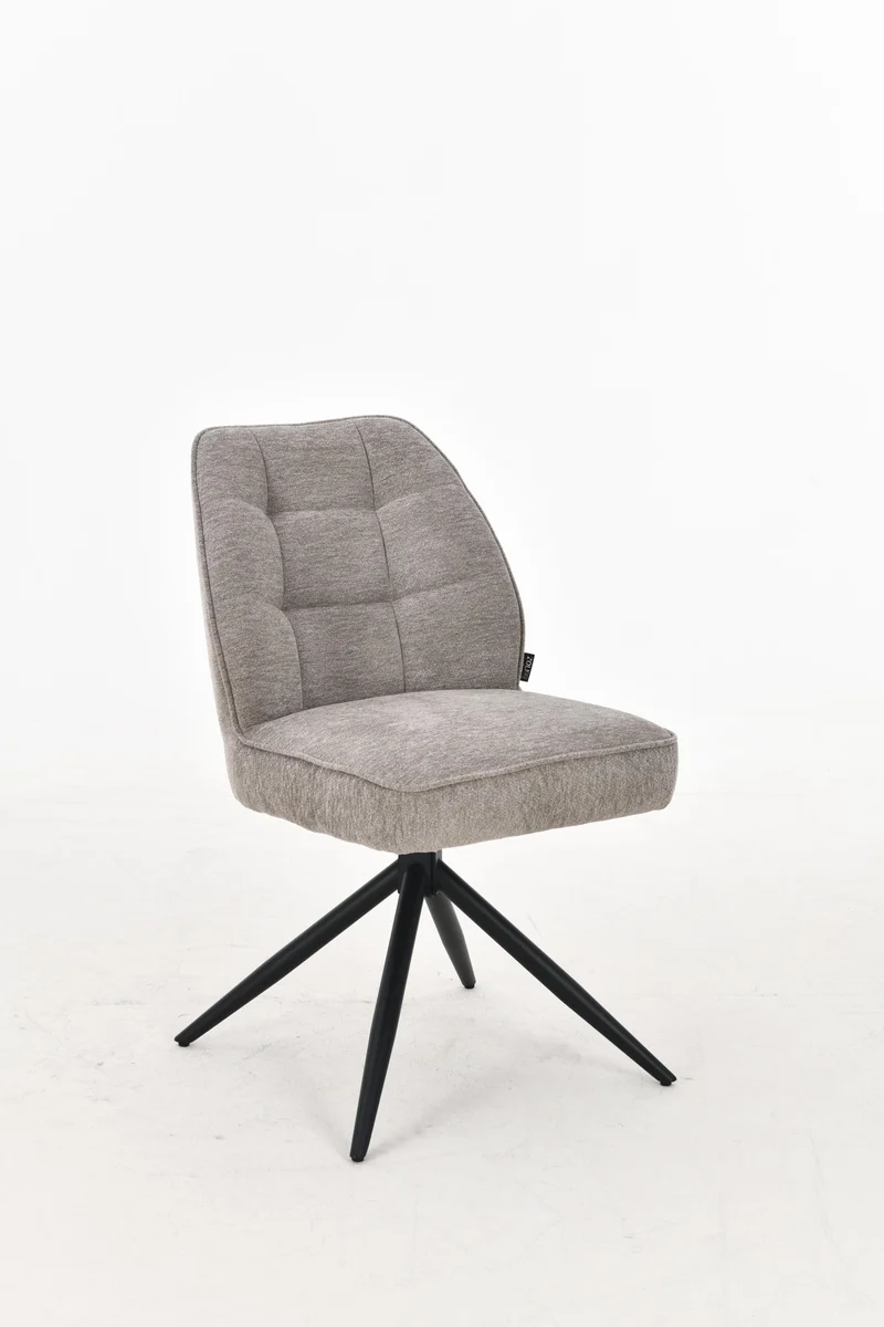 Chaise pivotante en tissu anti tâche Emilia , 48x63xH84CM pieds métalique